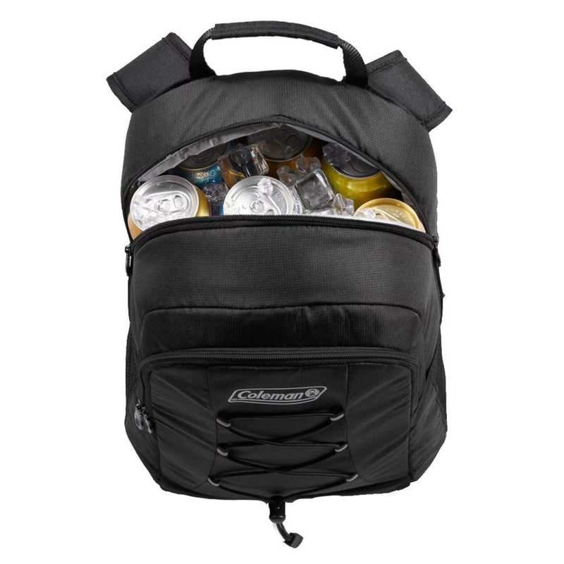 Coleman CHILLER 28-Can Soft-Sided Backpack Cooler - Black [2158133] - Wholesaler Elite LLC